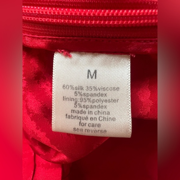 Ronny Kobo Womens Red Crew Neck Draped Open Back Silk Monet Top Size M - Picture 9 of 9